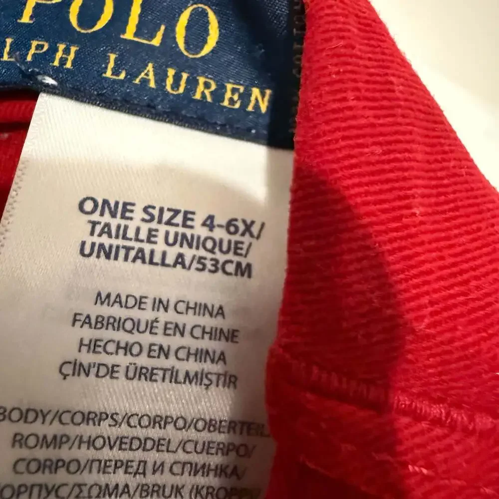 Polo Ralph Lauren Red Ski Polo Bear Twill Baseball Cap Kids Size 4-6X